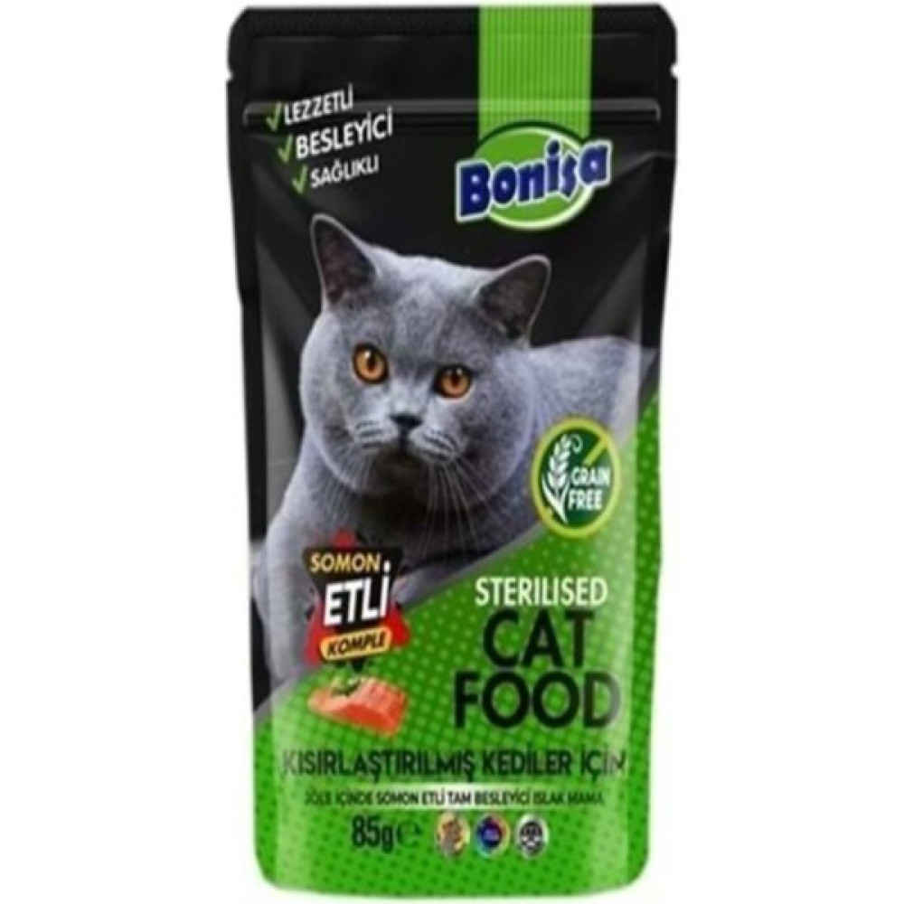 Bonisa 85 gr Sterılısed Somon Etli Pouch Kedi Jole Evcil Hayvan Ürünleri Fiyatı