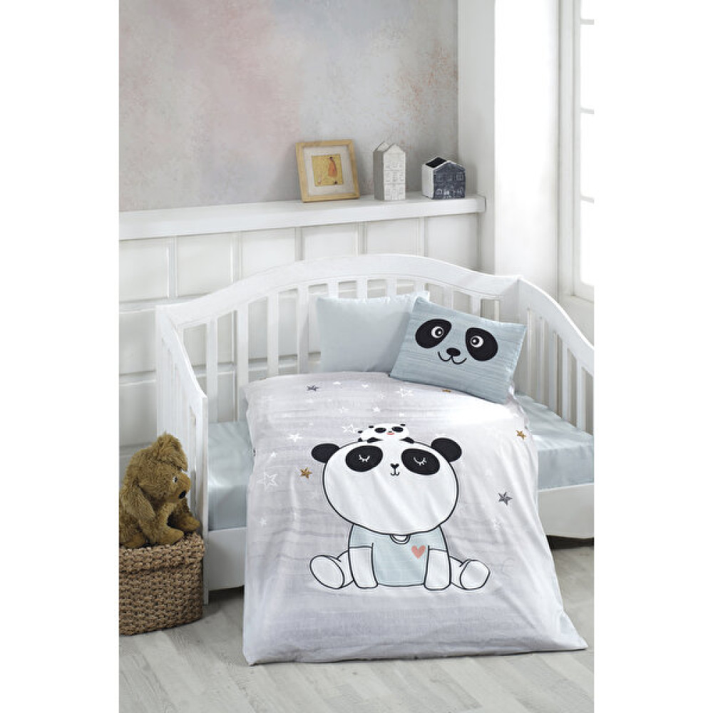Bonjardin Home Bebek & Çocuk Nevresim Takımı 3D Dijital Baskı %100 Pamuklu - 100 x 150 cm - Açık Gri Bebek Nevresim Takımı Fiyatı