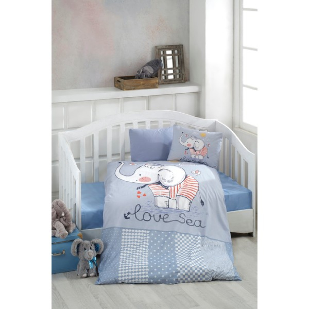 Bonjardin Home Bebek & Çocuk Nevresim Takımı 3D Dijital Baskı %100 Pamuklu - 100 x 150 cm - Açık Mavi Bebek Nevresim Takımı Fiyatı
