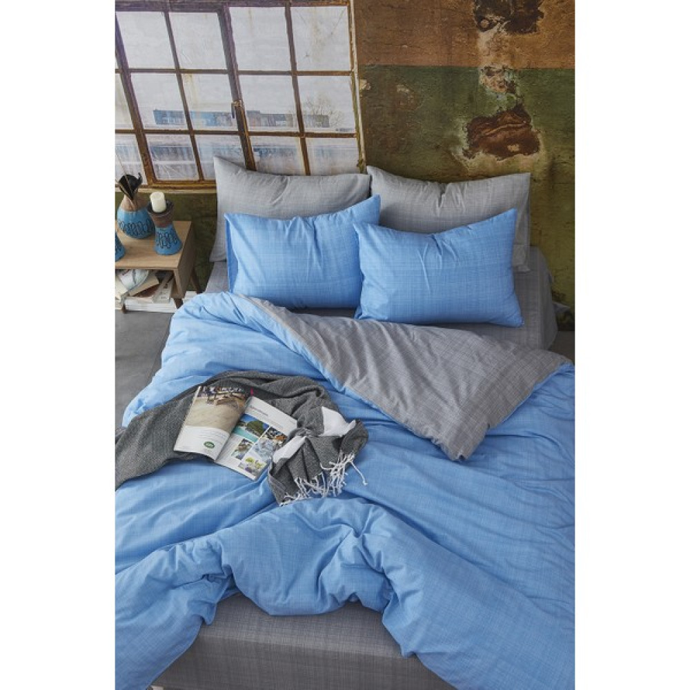 Bonjardin Home Pamuklu Çift Taraflı Çift Kişilik Nevresim Takımı - 200 x 220 cm - Mavi Nevresim Takımı Fiyatı
