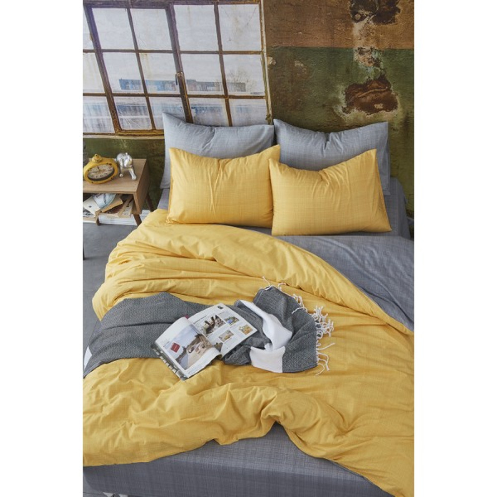 Bonjardin Home Pamuklu Çift Taraflı Çift Kişilik Nevresim Takımı - Sarı - 200 x 220 cm Nevresim Takımı Fiyatı