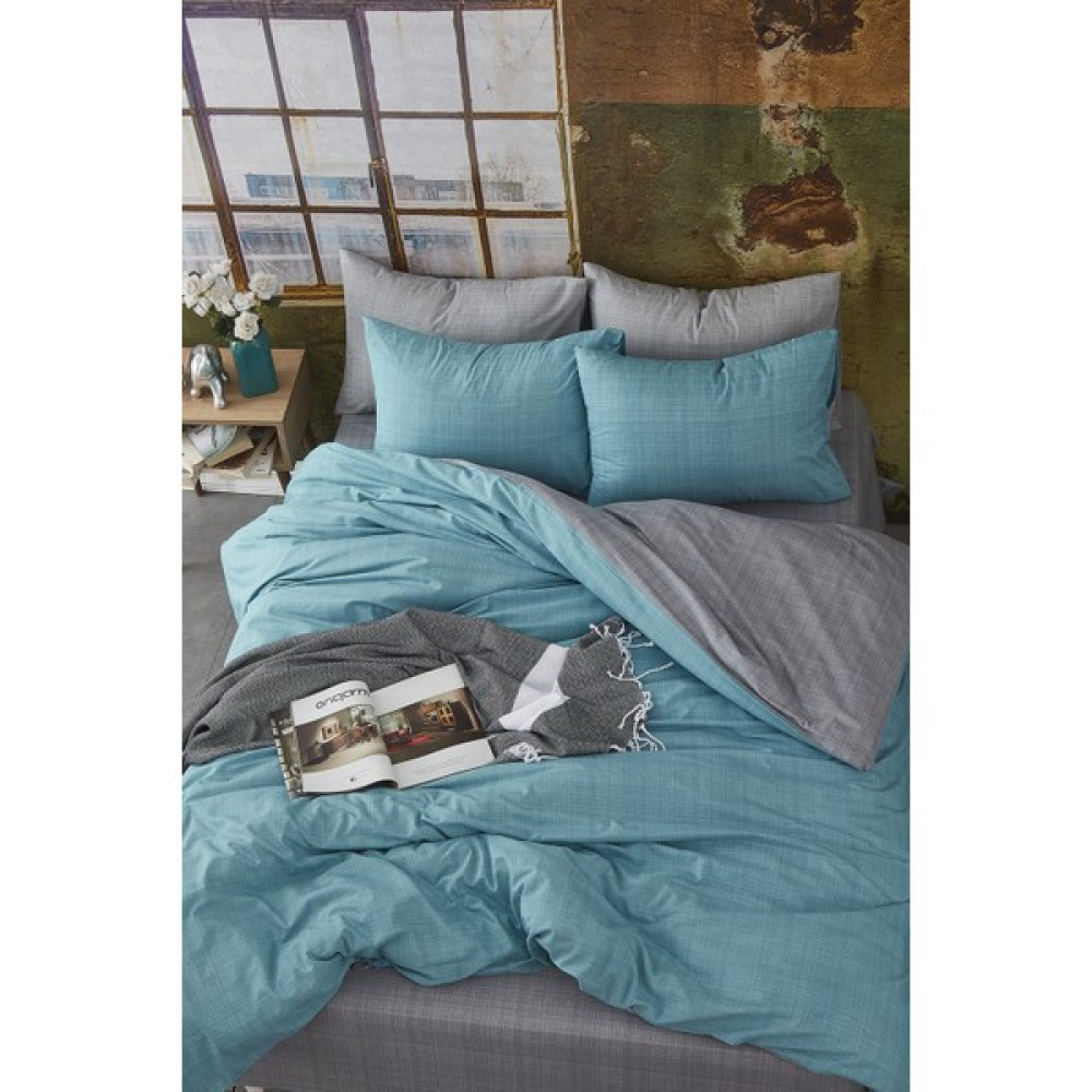 Bonjardin Home Pamuklu Çift Taraflı Çift Kişilik Nevresim Takımı - Turkuaz - 200 x 220 cm Nevresim Takımı Fiyatı