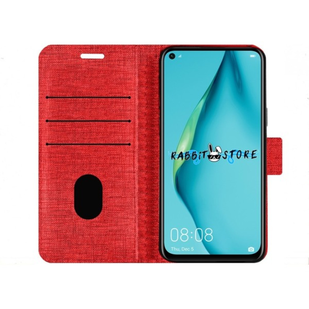 Bonjux Samsung Galaxy M20 Kılıf Kumaş Cüzdan Kılıf Kapaklı - Kırmızı Cep Telefonu Kılıfı Fiyatı