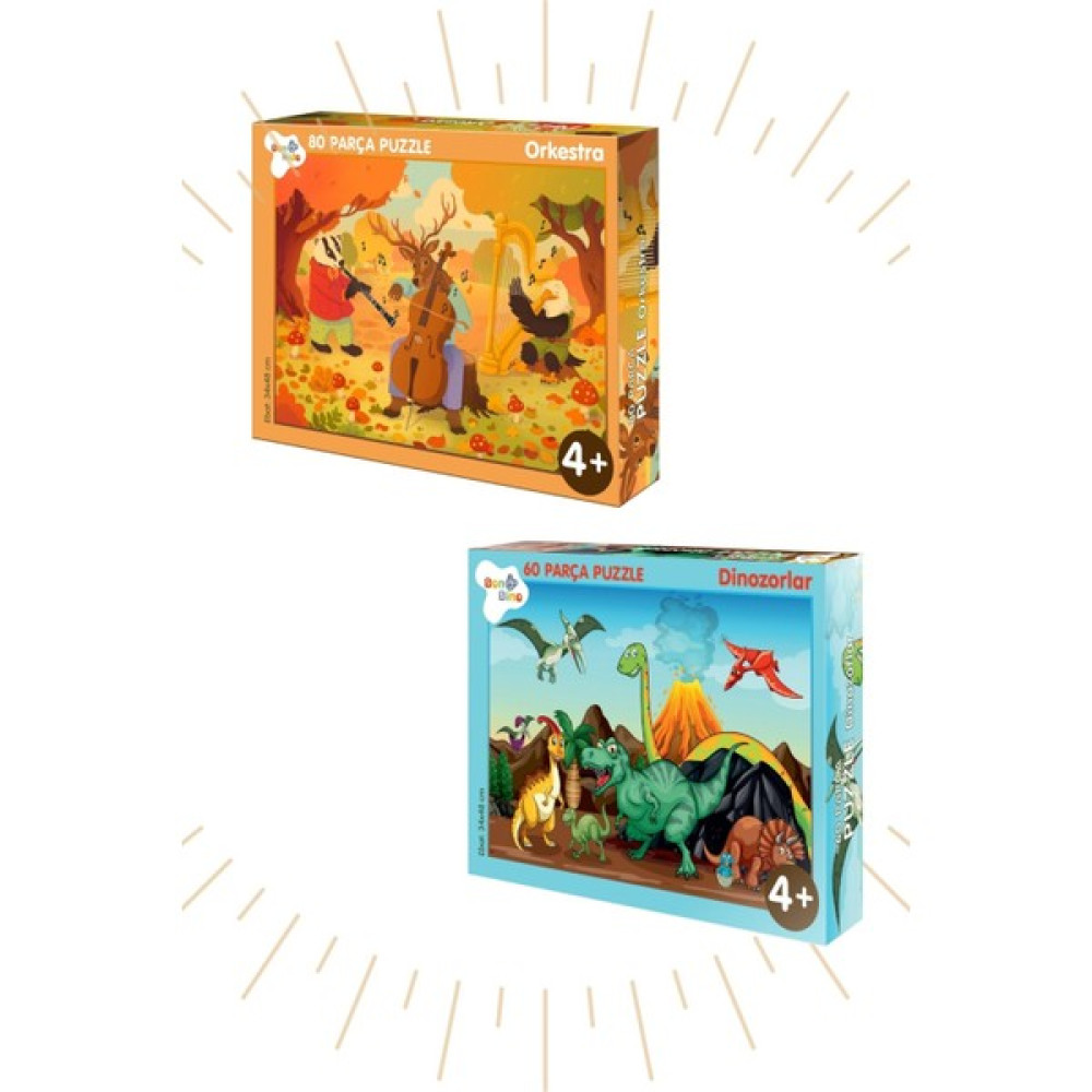 Bonkido 2'li Puzzle Set Dinozorlar ve Orkestra BON81258118 Oto Boyaları Fiyatı