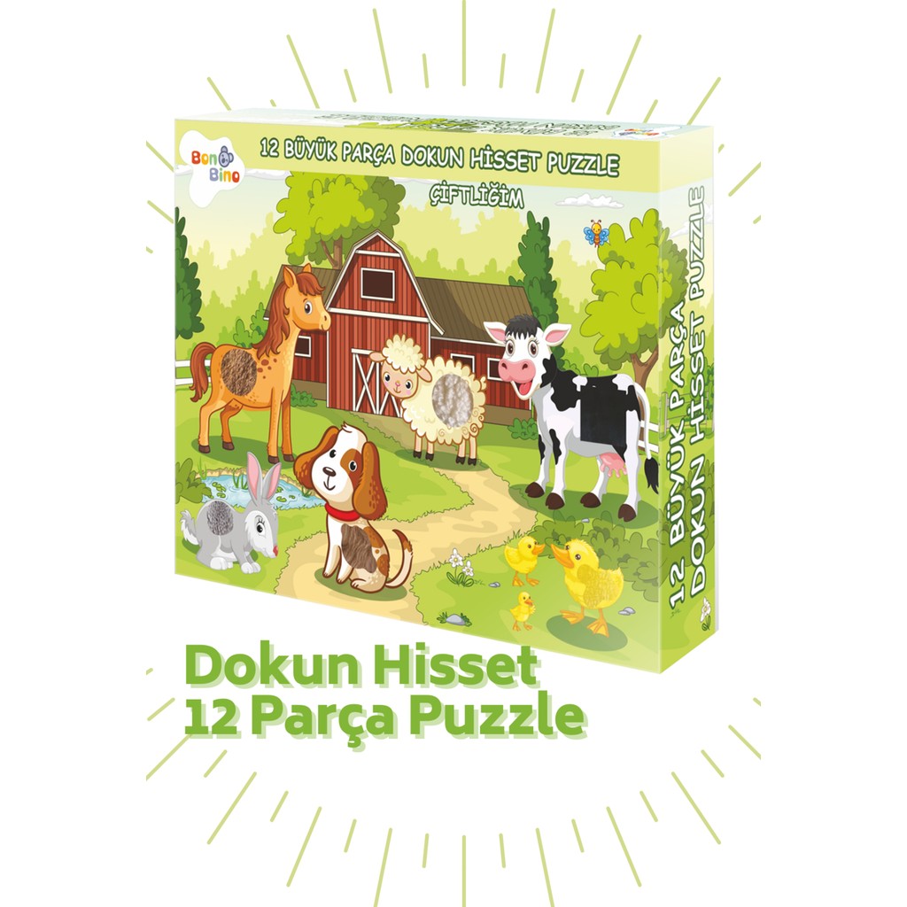 Bonkido Dokun Hisset Puzzle "çiftliğim" 6'sı Dokulu Toplam 12 Parça. Puzzle Ebat 34X48CM Anne Bebek Oyuncak Fiyatı
