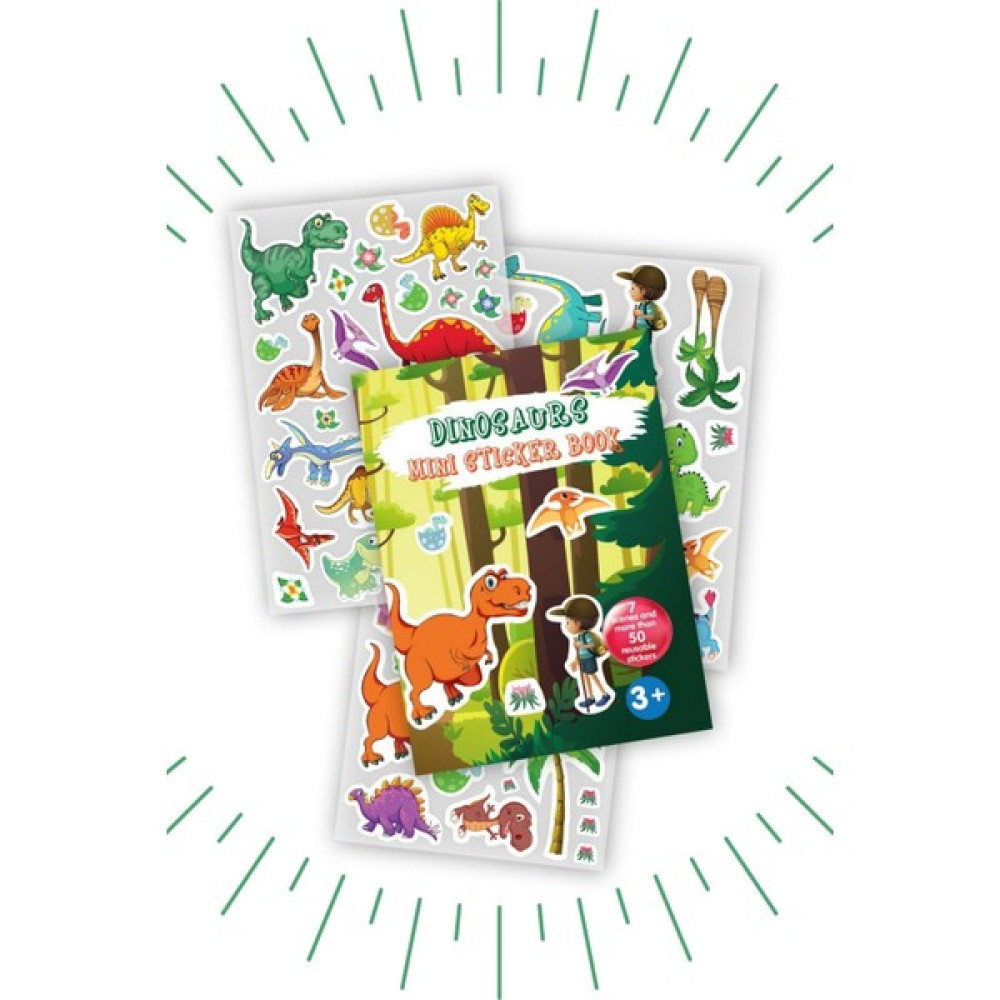 Bonkido Mini Sticker Book " Dinosaurs " Tekrar Kullanılabilir Sticker Kitabı Dinozorlar Diğer Fiyatı