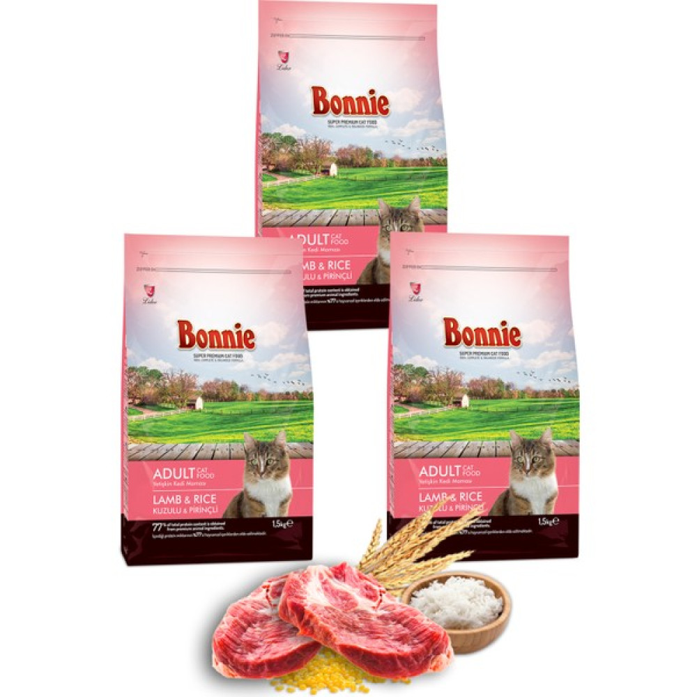 Bonnie Kuzu Etli Prinçli Yetişkin Kedi Maması 1.5 kg x 3 Evcil Hayvan Ürünleri Fiyatı