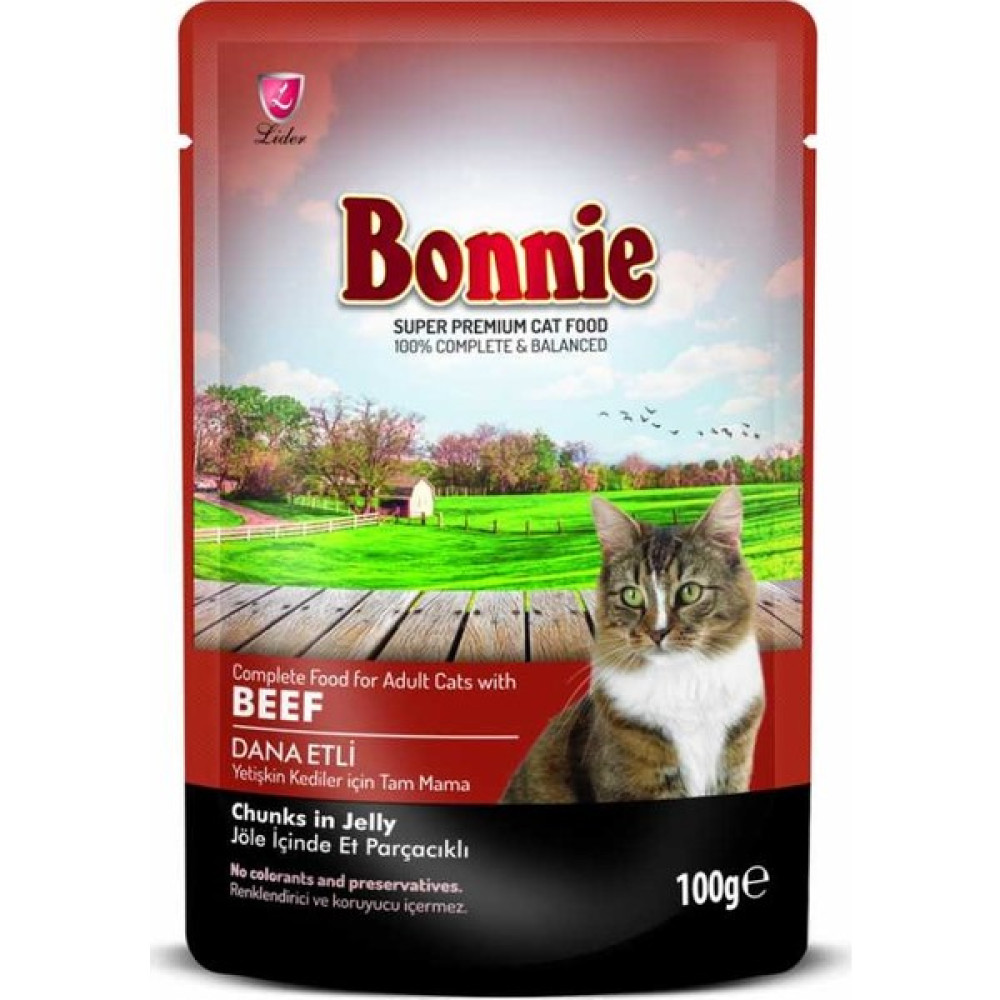 Bonnie Pouch Dana Etli Yetişkin Kedi Konservesi 100GR Evcil Hayvan Ürünleri Fiyatı