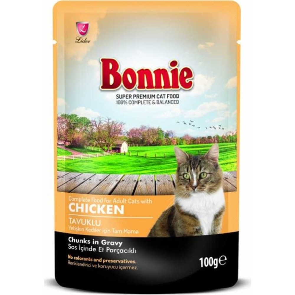 Bonnie Pouch Tavuklu Yetişkin Kedi Konservesi 100GR Evcil Hayvan Ürünleri Fiyatı