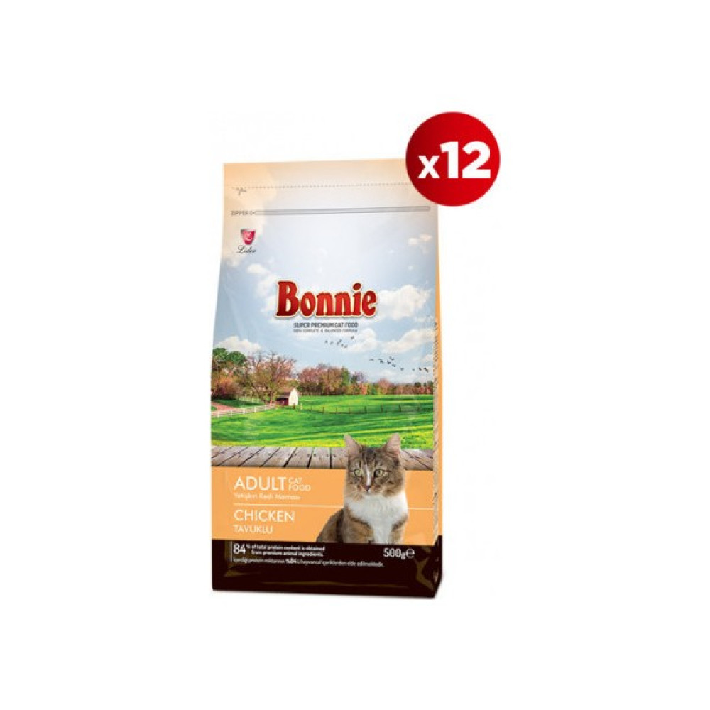 Bonnie Tavuklu Yetişkin Kedi Maması 0,5 kg x 12 Evcil Hayvan Ürünleri Fiyatı