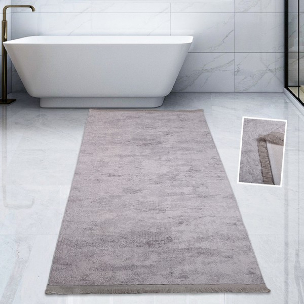 Bonny Home Nova Gri 80X150 cm Pamuk Kaymaz Taban Peluş Banyo Paspası Büyük Püsküllü Banyo Halısı - 80 x 125 cm Klozet Takımı Fiyatı