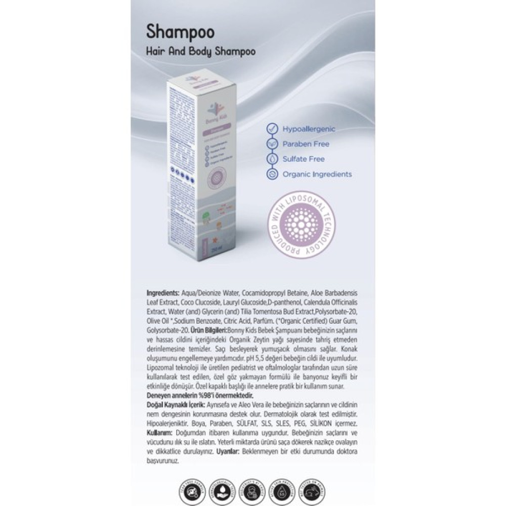 Bonny Kids Hair And Body Shampoo & Bebek/çocuk Şampuan. - Beyaz - Yenidoğan Oto Boyaları Fiyatı