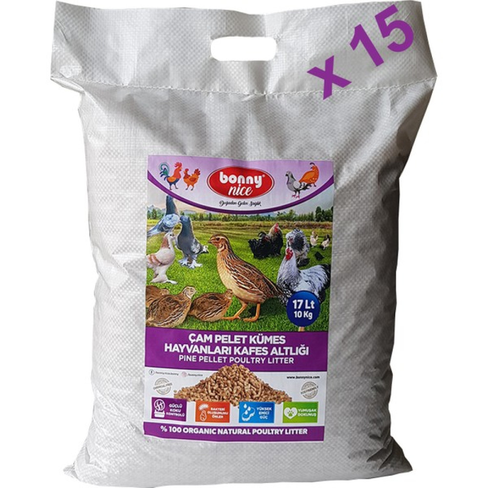 Bonny Nice Bıldırcın Güvercin Keklik Süs Tavukları Kafes Altlığı 10 kg 17 L x 15 Paket - 15 Adet Evcil Hayvan Ürünleri Fiyatı