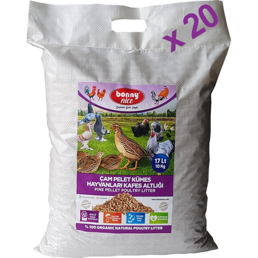 Bonny Nice Bıldırcın Güvercin Keklik Süs Tavukları Kafes Altlığı 10 kg 17 L x 20 Paket - 20 Adet Evcil Hayvan Ürünleri Fiyatı