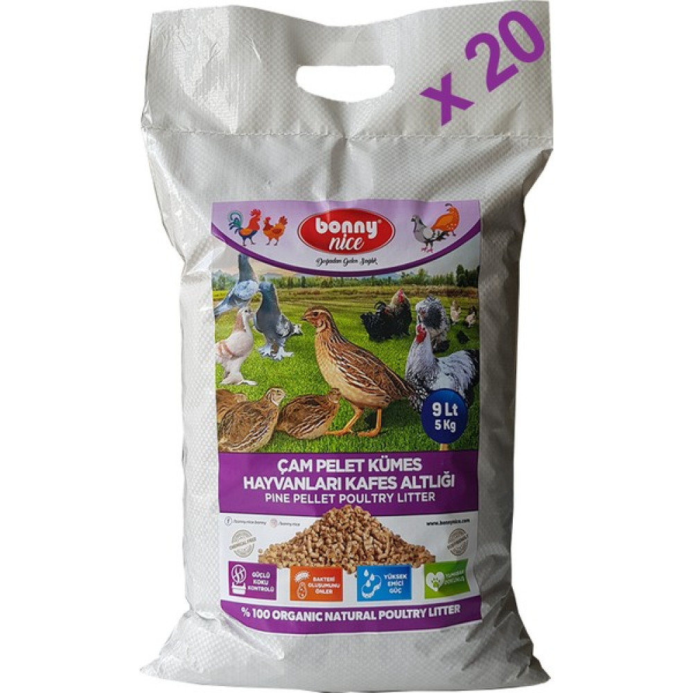 Bonny Nice Bıldırcın Güvercin Keklik Süs Tavukları Kafes Altlığı 5 kg 10 L x 20 Paket - 20 Adet Oto Boyaları Fiyatı
