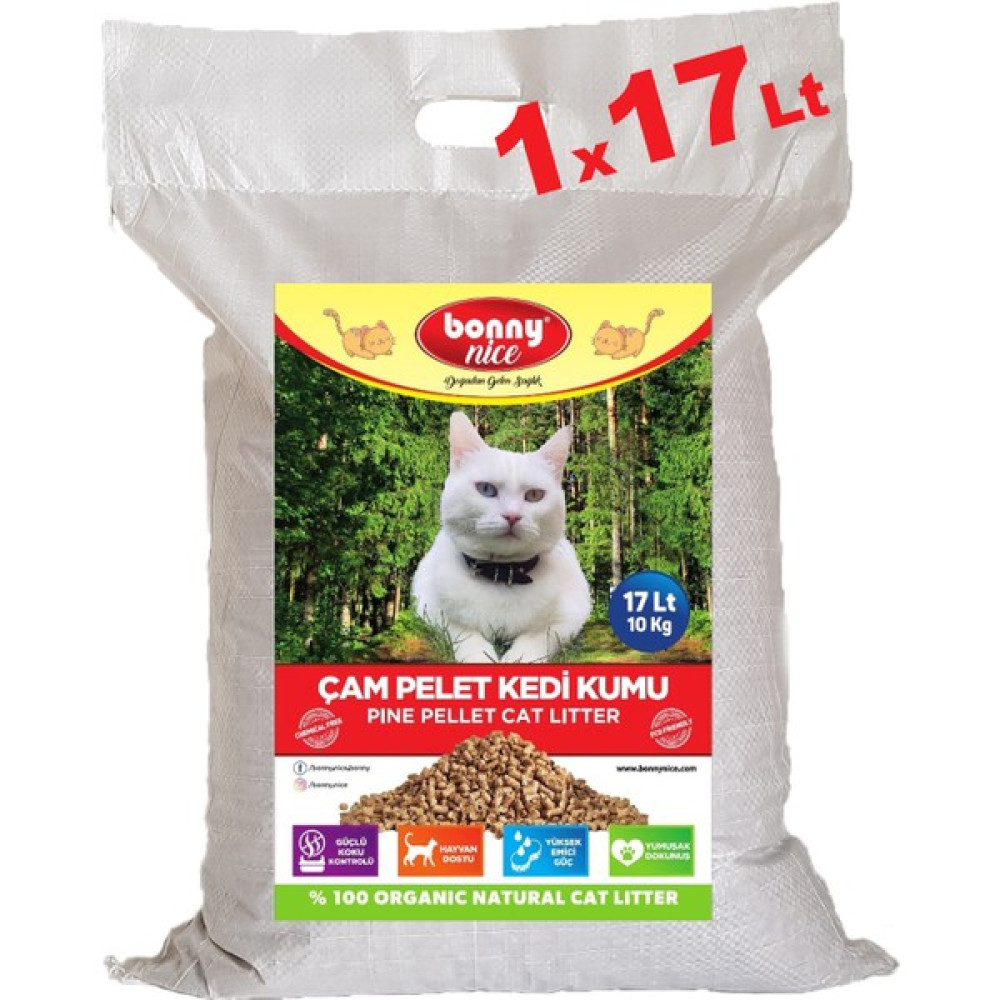 Bonny Nice Doğal Çam Peleti Kedi Kumu 10 Kg 17 Lt Evcil Hayvan Ürünleri Fiyatı