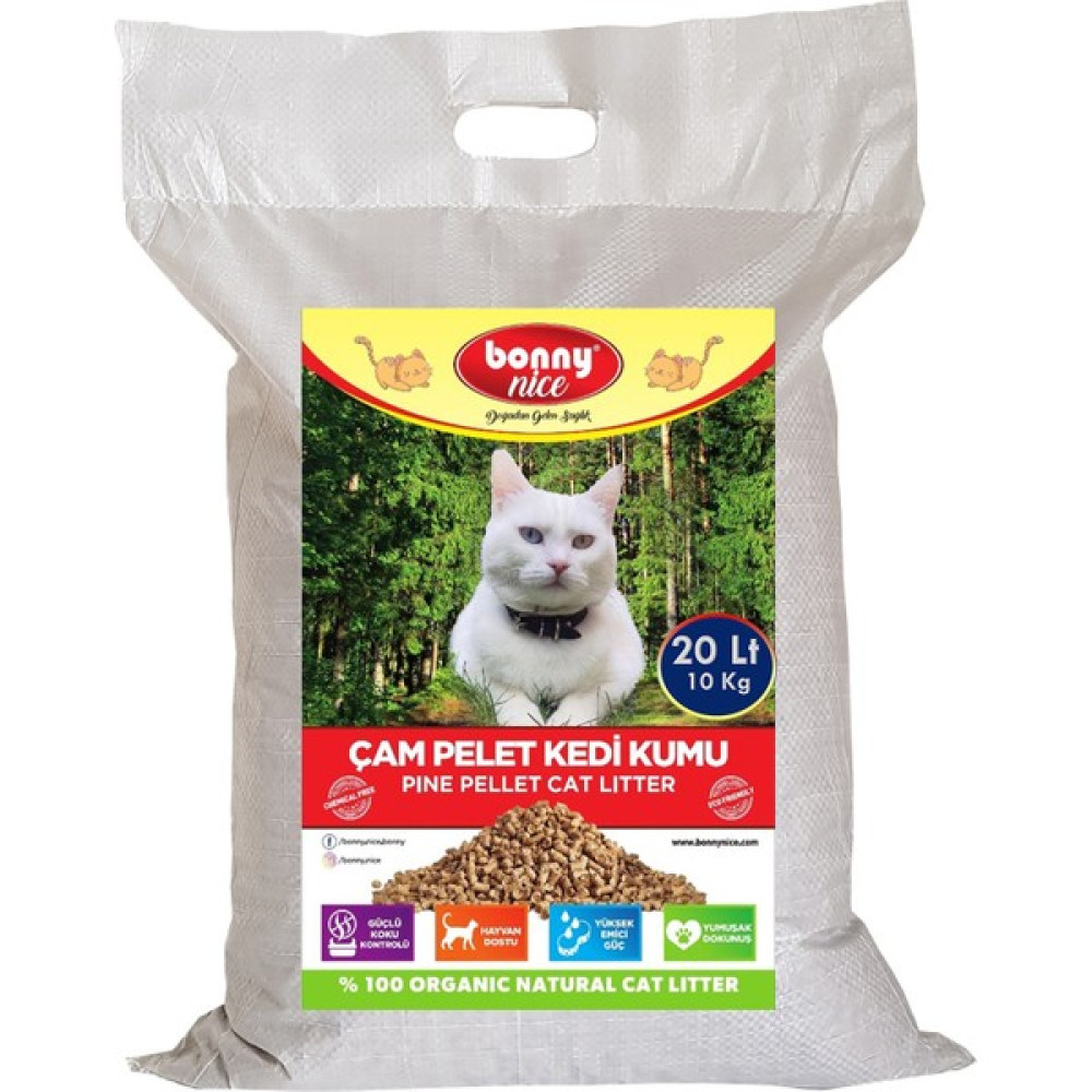 Bonny Nice Doğal Çam Peleti Kedi Kumu 10 kg 20 Lt Evcil Hayvan Ürünleri Fiyatı