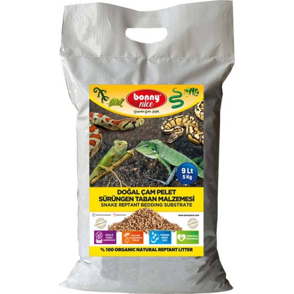 Bonny Nice Doğal Çam Pellet Sürüngen Taban Malzemesi 5 kg 9 L Evcil Hayvan Ürünleri Fiyatı