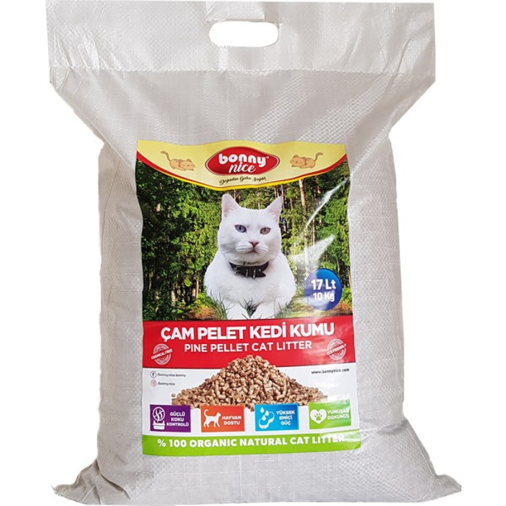 Bonny Nice Doğal Kedi Kumu Çam Pellet 10 kg 20 lt x 15 Paket Evcil Hayvan Ürünleri Fiyatı