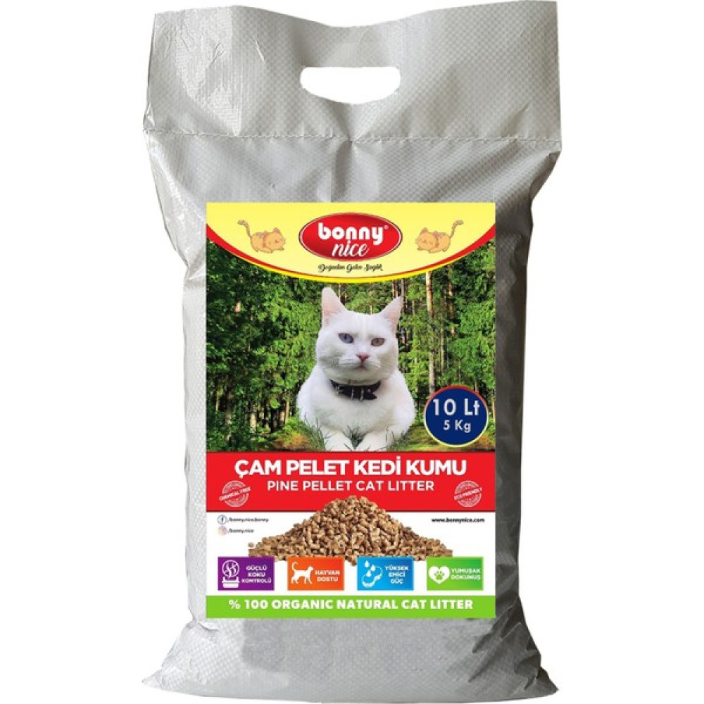 Bonny Nice Organik Çam Peleti Kedi Kumu 5 Kg 10 Lt Evcil Hayvan Ürünleri Fiyatı