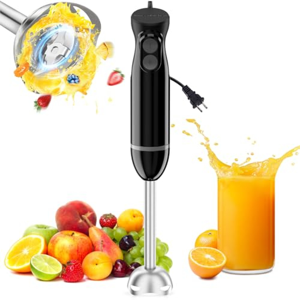 Bonsenkitchen Hand Blender, Immersion Blender with 2 Mixing Speed, Electric Handheld Blender Portable Stick Mixer with Stainless Steel Blades for Soup, Smoothie, Puree, Baby Food Kitchen Robots Fiyatı