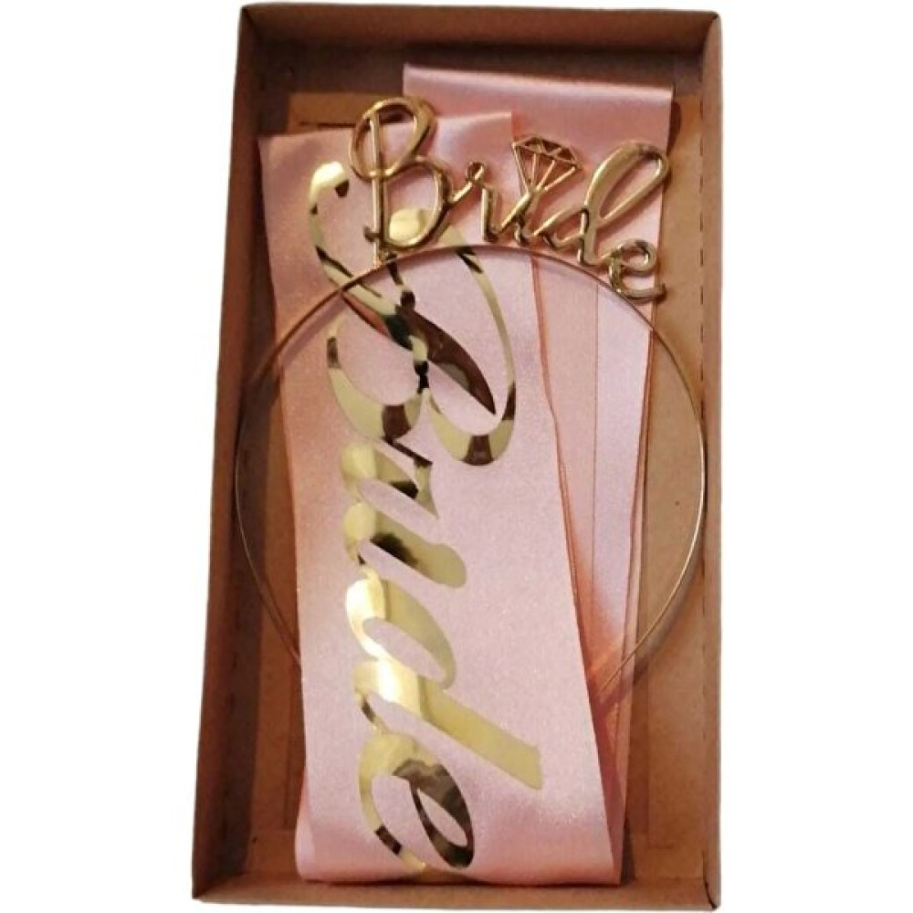Booddie Bride Metal Taç Ve Kuşak Set Pembe Gold Renk Oyuncak Fiyatı