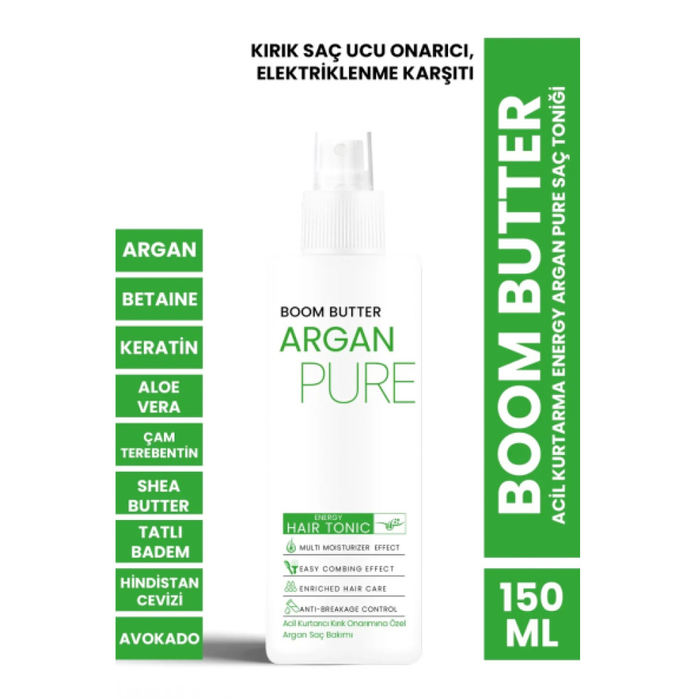 Boom Butter Acil Kurtarma Energy Argan Pure Sac Tonigi 150Ml Saç Şekillendirici Sprey Fiyatı