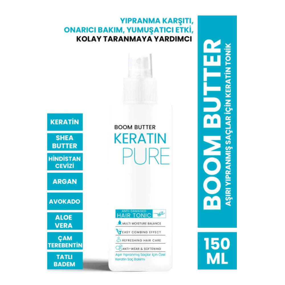 Boom Butter Asiri Yipranmis Saclar İcin Yumusatma Ve Guclendirme Etkili Keratin Tonik 150Ml Saç Şekillendirici Sprey Fiyatı