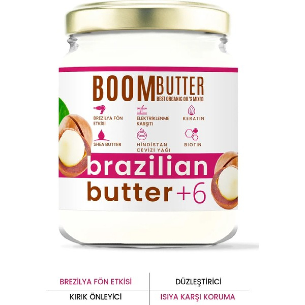 BOOM BUTTER Brazilian Butter Keratin Onarıcı Saç Düzleştirici 190 ML Saç Şekillendirici Krem Fiyatı