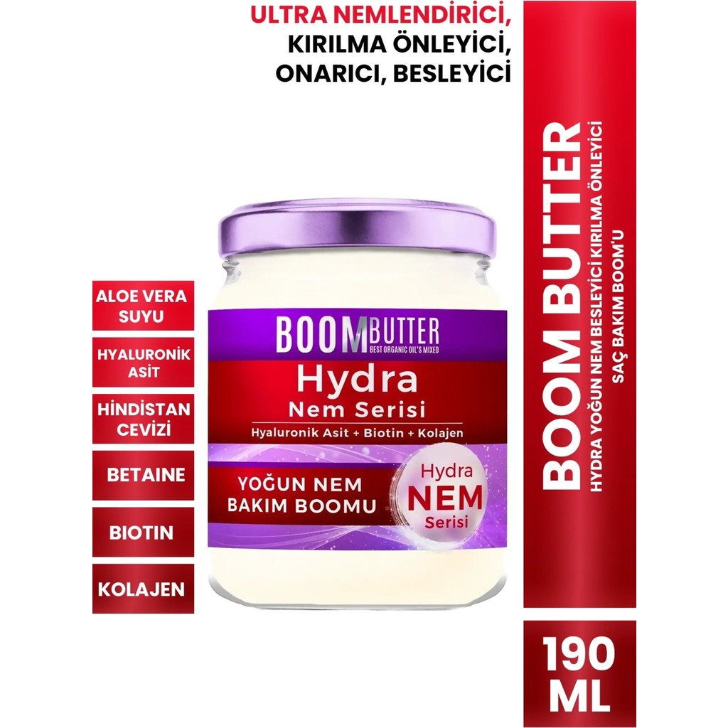 BOOM BUTTER Hydra Yoğun Nem Besleyici Kırılma Önleyici Saç Bakım Boomu 190 ml Şampuan ve Saç Kremi Fiyatı