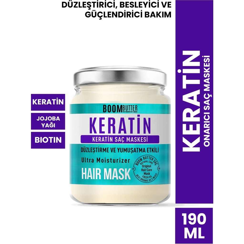 BOOM BUTTER Onarıcı Keratin Saç Maskesi 190 ML Saç Bakım Maskeleri & Serumlar & Spreyler Fiyatı