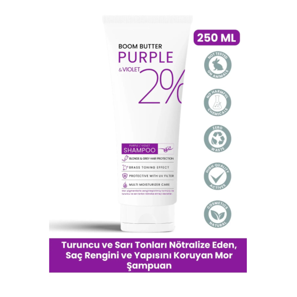 Boom Butter Renk Ve Sac Yapisi Koruyucu Purple Mor Sampuan 250 Ml Şampuan ve Saç Kremi Fiyatı