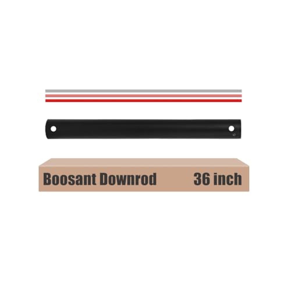 BOOSANT 36 INCH Ceiling Fan Downrod With Extended Wires,Extension Rod Only Ceiling Fans Compatible, Not Threaded(Black)