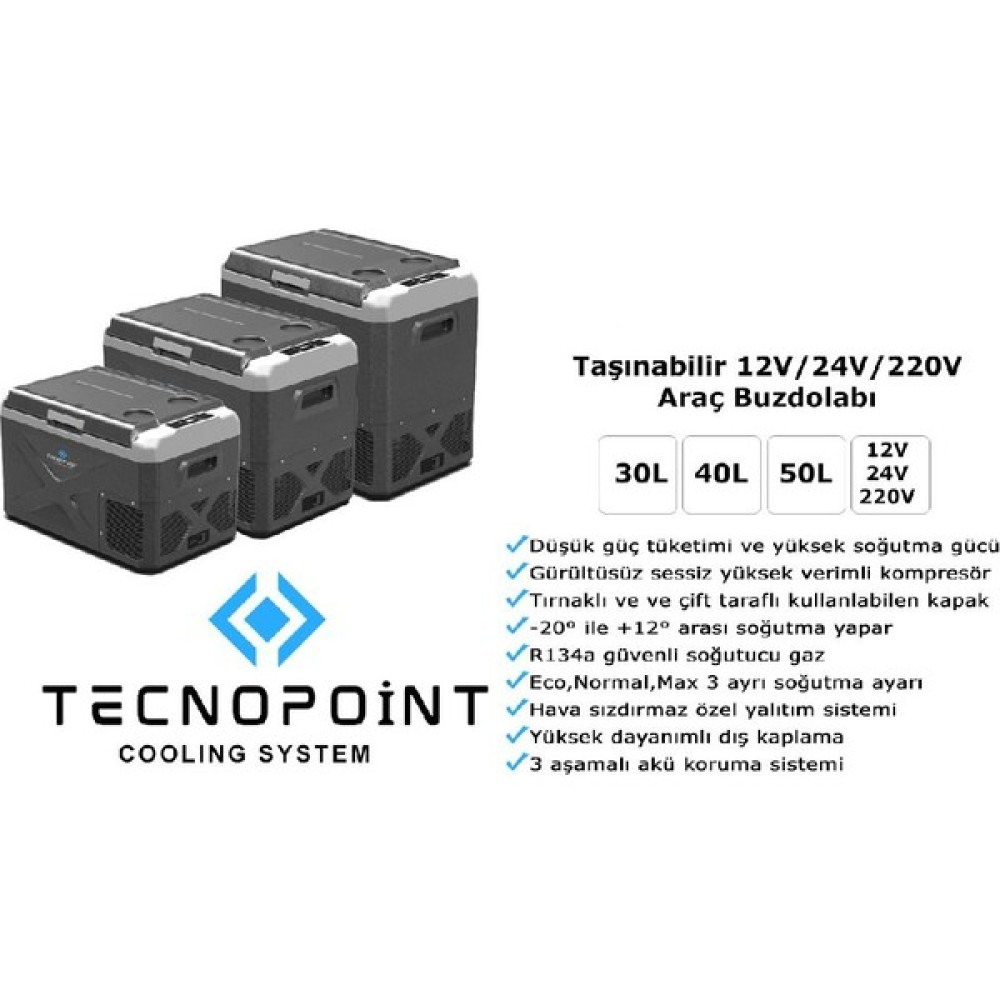 BoostZone Taşınabilir 12V - 24V - 220V Araç Buzdolabı 40 Litre Kamp Mutfağı Fiyatı