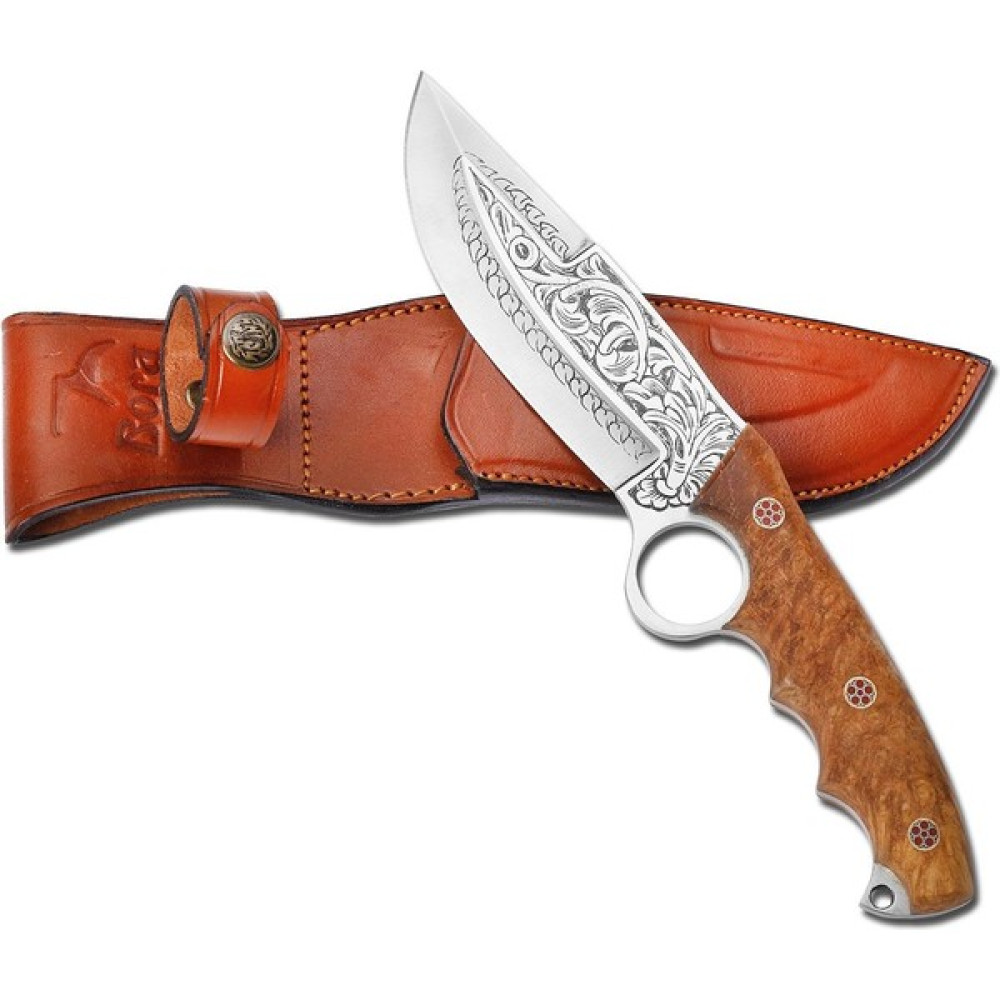 Bora Knives Bora 508 Wild Boar Amboyna Ağacı Sap Gravürlü Bıçak - Kahverengi Oto Boyaları Fiyatı