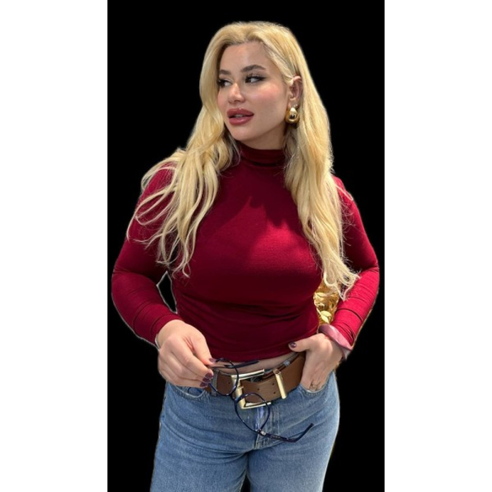 Bordo Balıkçı Yaka Ultra Soft Bluz Bluz Fiyatı