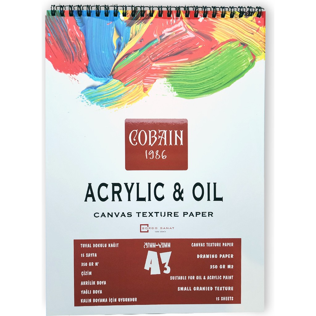 Bordo Sanat Cobain 1986 Akrilik Boya Defteri Tuval Dokulu Ölçü Seçenekli - A3 Defter & Kağıt Ürünleri Fiyatı
