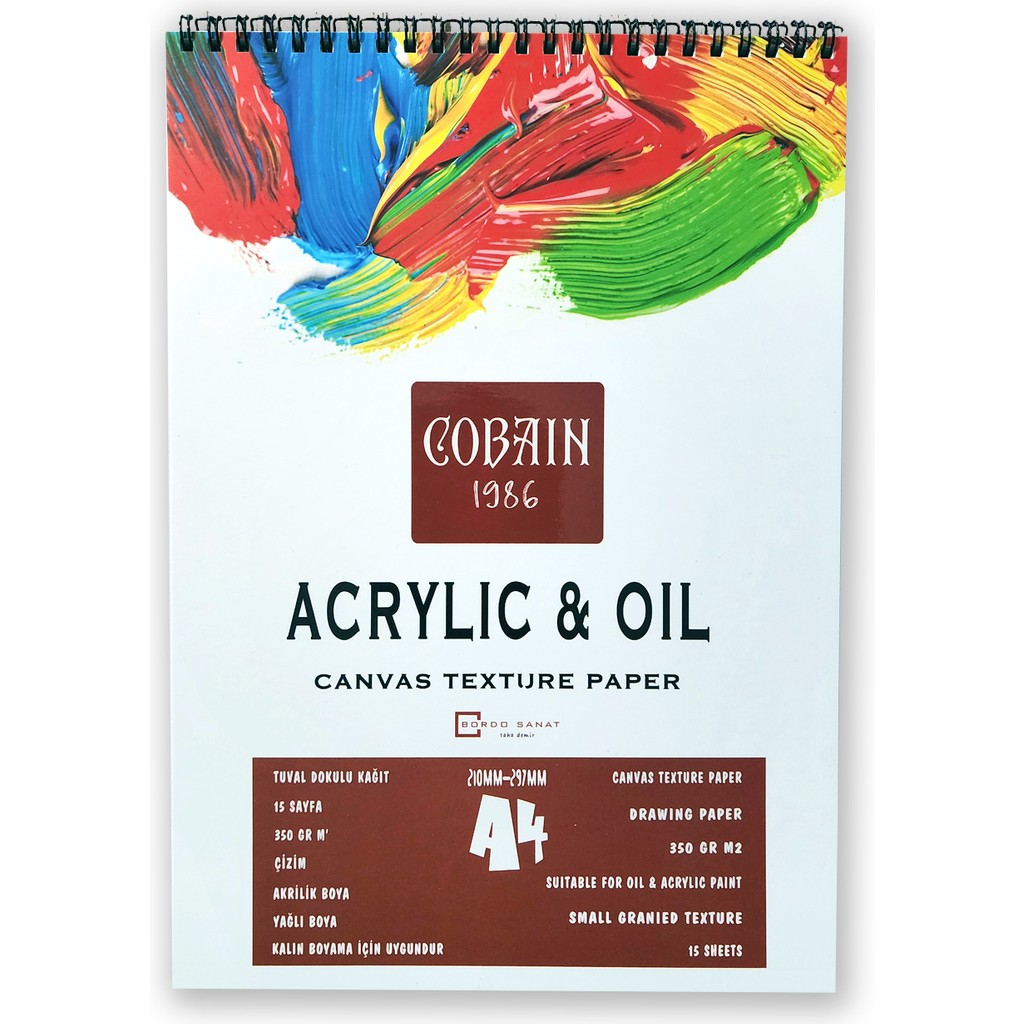 Bordo Sanat Cobain 1986 Akrilik Boya Defteri Tuval Dokulu Ölçü Seçenekli - A4 Defter & Kağıt Ürünleri Fiyatı