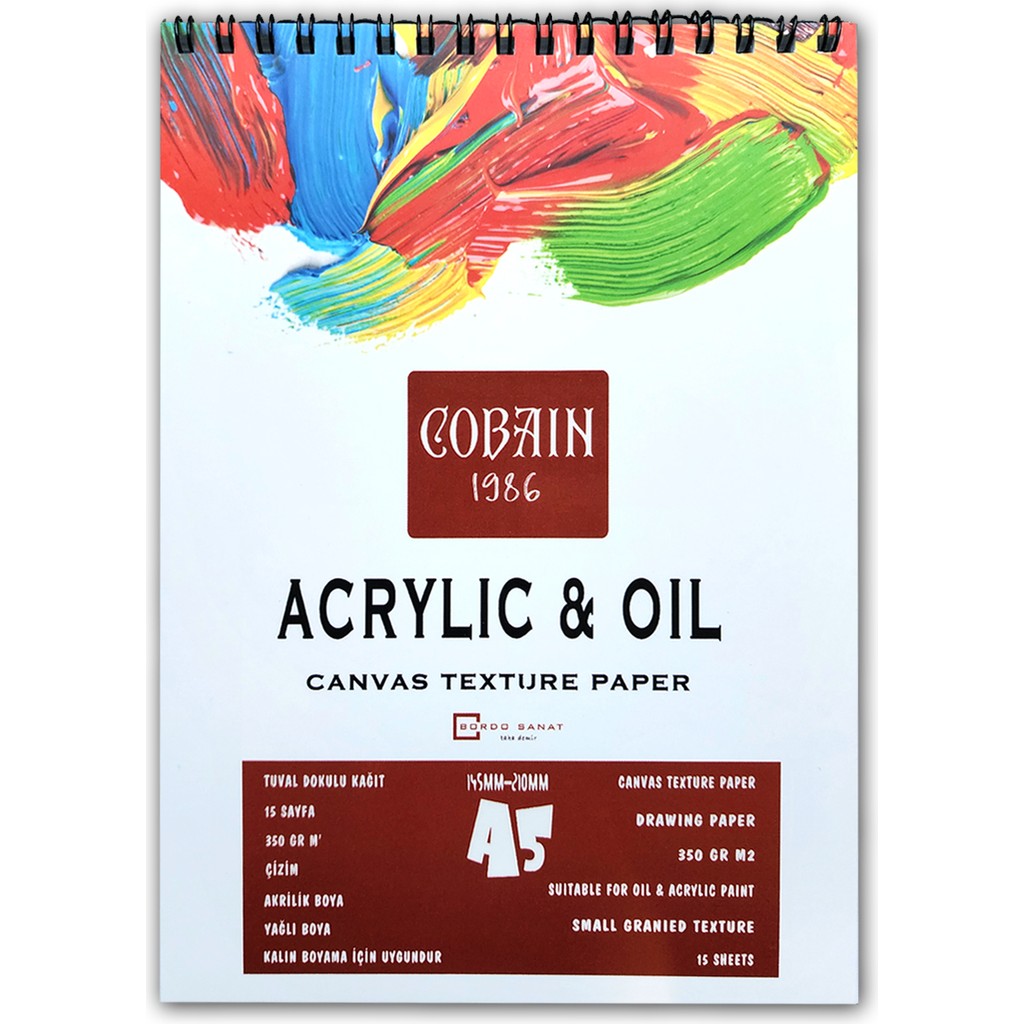 Bordo Sanat Cobain 1986 Akrilik Boya Defteri Tuval Dokulu Ölçü Seçenekli - A5 Defter & Kağıt Ürünleri Fiyatı