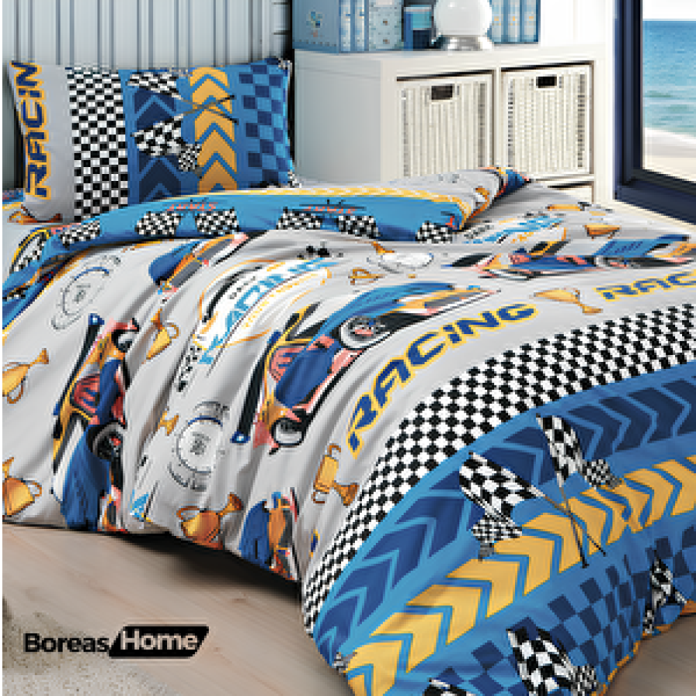 Boreas Home Blue Racer Pamuklu Tek Kişilik Nevresim Takımı Nevresim Takımı Fiyatı
