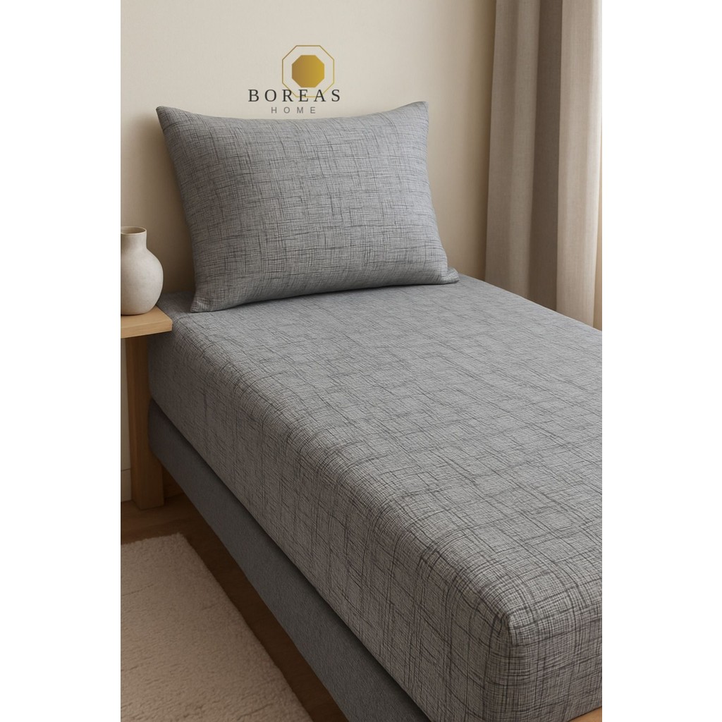 Boreas Home Pixel Gri Ranforce Tek Kişilik Lastikli Çarşaf ve Yastık Kılıfı SETI(100X200) - 100 x 200 Yastık Kılıfı Fiyatı