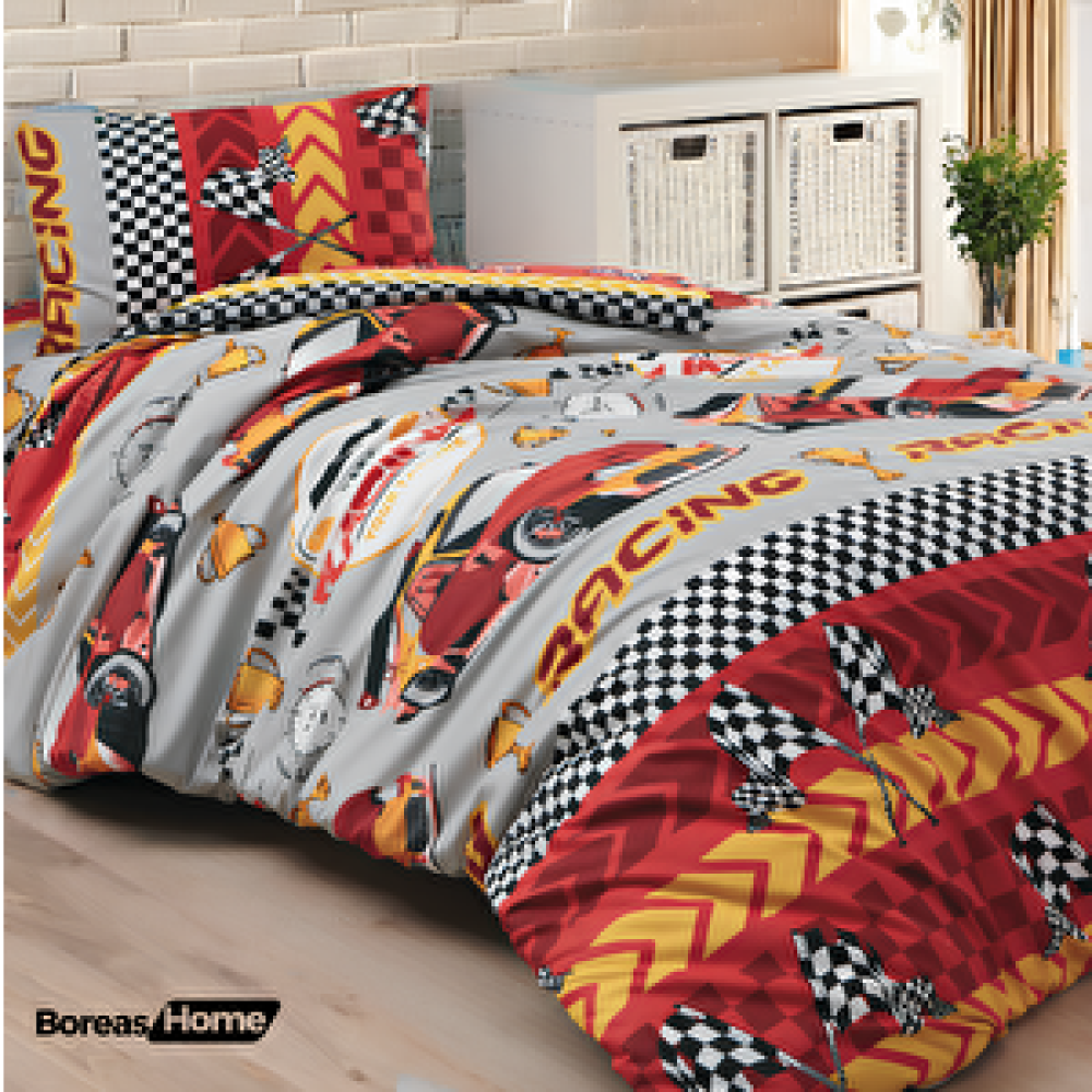 Boreas Home Red Racer Pamuklu Ranforce Tek Kişilik Nevresim Takımı Nevresim Takımı Fiyatı