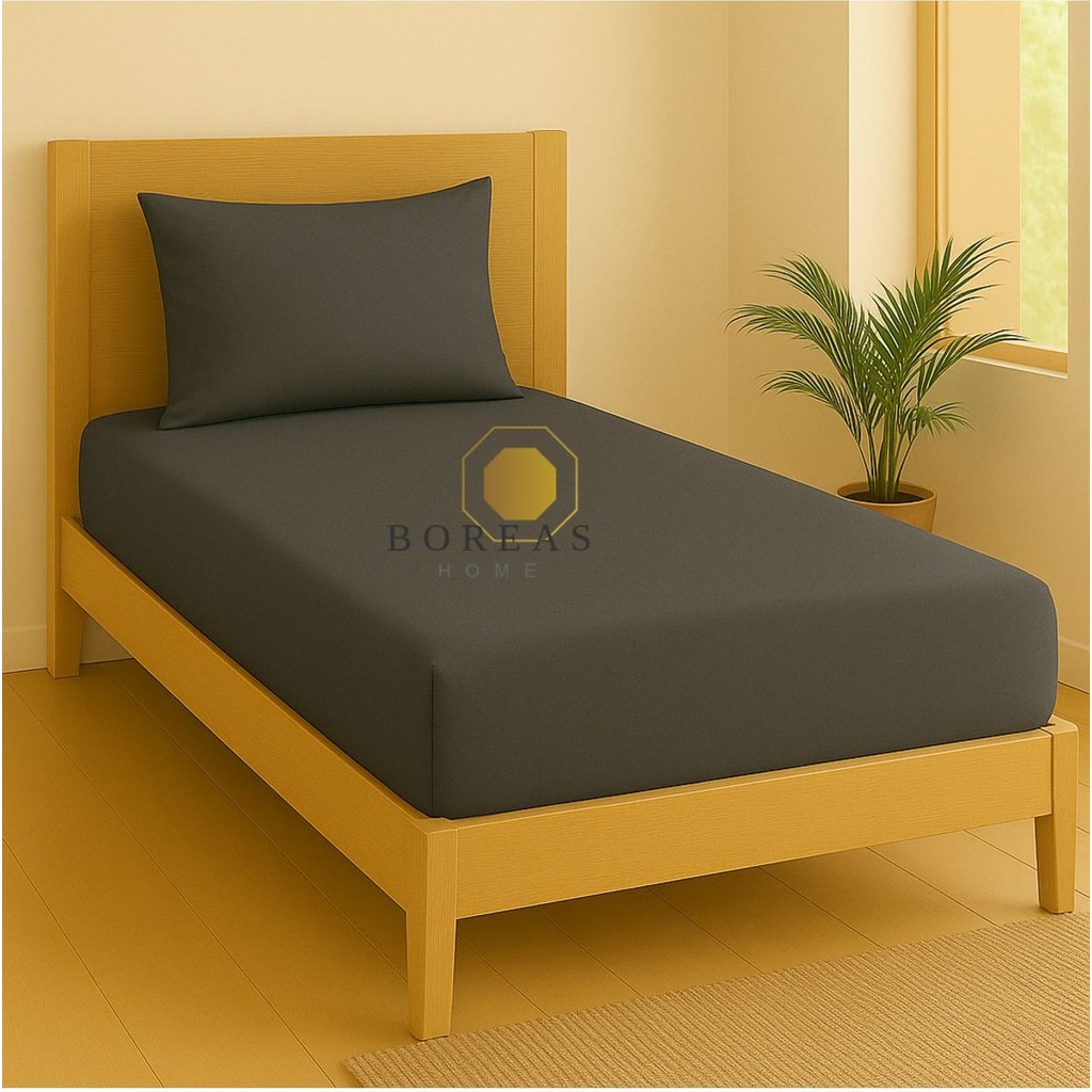 Boreas Homecozy Ranforce Tek Kişilik Lastikli Çarşaf ve Yastık Kılıfı SETI(100X200) - Antrasit - 100 x 200 Yastık Kılıfı Fiyatı
