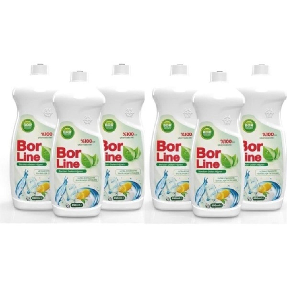 Borline Bor Bor Katkılı 650 ml Bulaşık Deterjanı (6 Adet) Bulaşık Yıkama Fiyatı