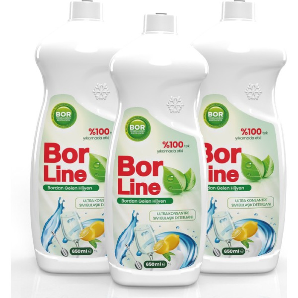 Borline Bor Katkılı 650 ml Bulaşık Deterjanı (3 Adet) Bulaşık Yıkama Fiyatı