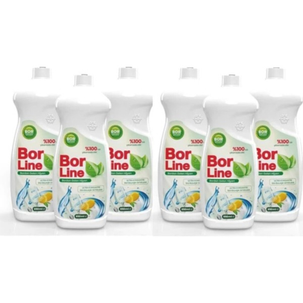 Borline Bor Katkılı Bulaşık Deterjanı 6 x 650 ml Bulaşık Yıkama Fiyatı