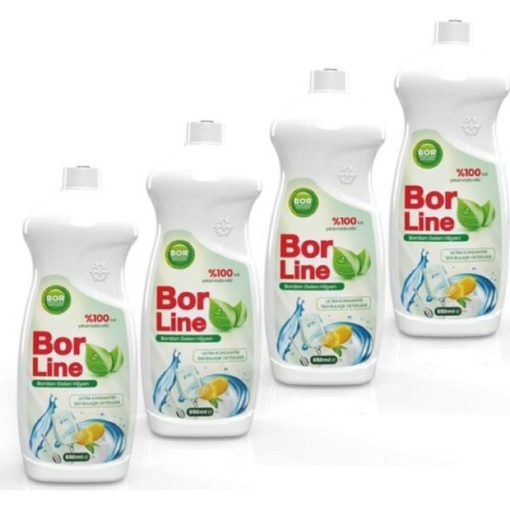 Borline Bor Yerli Üretim Bor Katkılı Bulaşık Deterjanı 650 ml x 4 Adet Bulaşık Yıkama Fiyatı