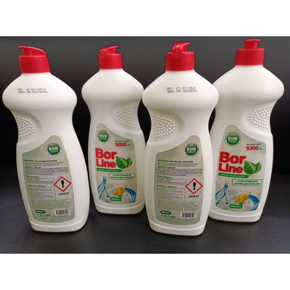 Borline Sıvı Bulaşık Deterjanı 650 ml x 4 - Beyaz - Standart Ev Temizliği Fiyatı