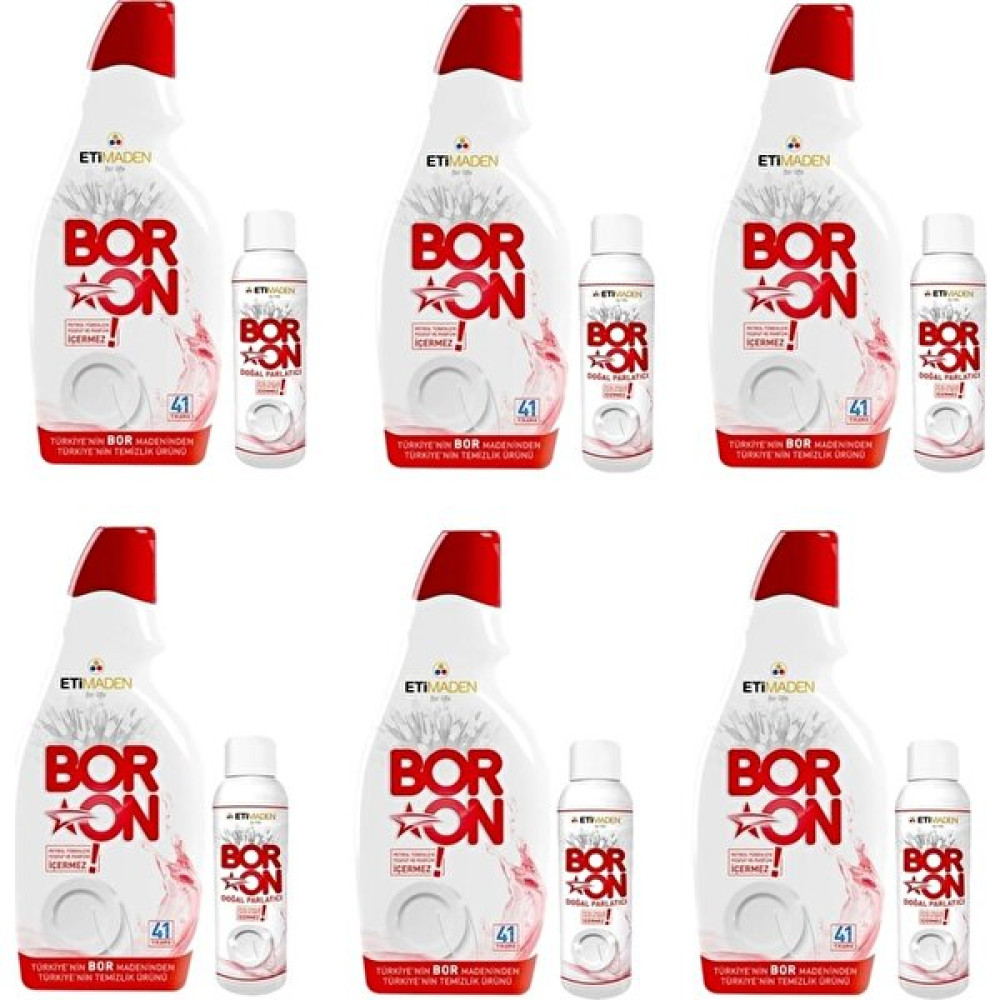 Boron Bulaşık Makinesi Deterjanı 820 ml + Boron Bulaşık Makinesi Parlatıcı 110 ml - 6'lı Bulaşık Yıkama Fiyatı