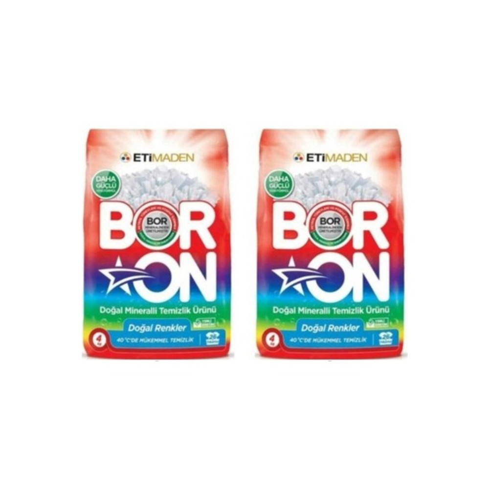 Boron Doğal Mineralli Temizlik Ürünü Renkliler Için 4 Kg X 2 Adet Çamaşır Deterjanı Fiyatı